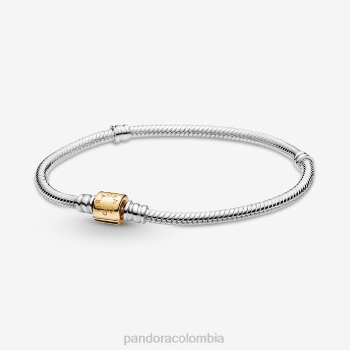 Pandora pulsera con cadena de serpiente y cierre de barril Moments Dos tonos J2LX345 accesorios