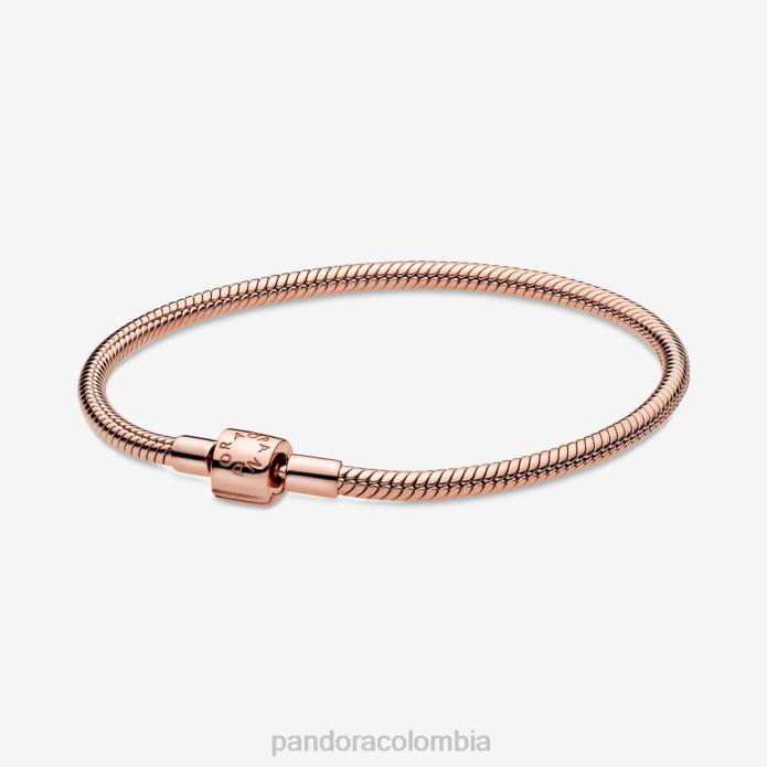 Pandora pulsera con cadena de serpiente y cierre de barril Moments Oro de Rose plateado J2LX416 accesorios