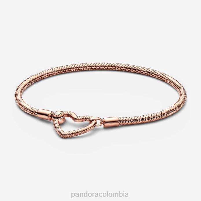 Pandora pulsera con cadena de serpiente y cierre de corazón Moments Oro de Rose plateado J2LX414 accesorios