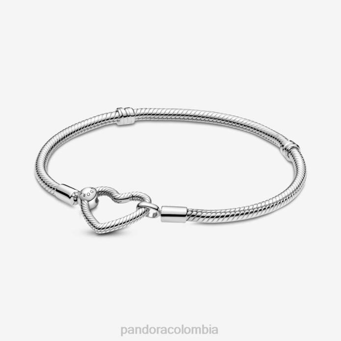 Pandora pulsera con cadena de serpiente y cierre de corazón Moments Plata esterlina J2LX351 accesorios