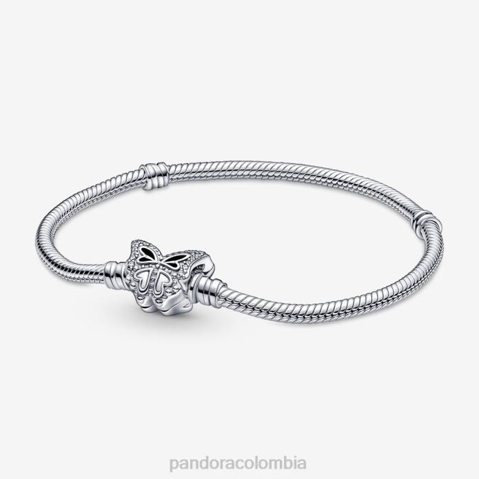 Pandora pulsera con cadena de serpiente y cierre de mariposa Moments Plata esterlina J2LX356 accesorios