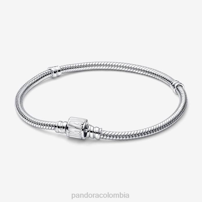 Pandora pulsera de cadena con serpiente y cierre con logo de Moments Marvel Plata esterlina J2LX395 accesorios