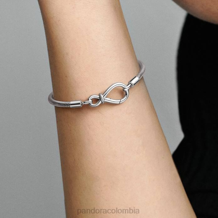 Pandora pulsera de cadena con serpiente y nudo infinito Moments Plata esterlina J2LX388 accesorios