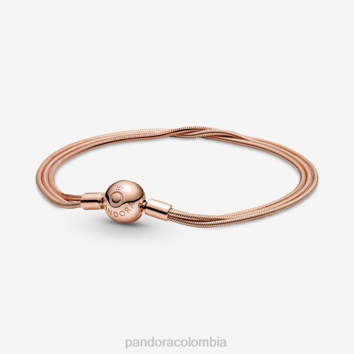 Pandora pulsera de cadena con varias serpientes Moments Oro de Rose plateado J2LX398 accesorios