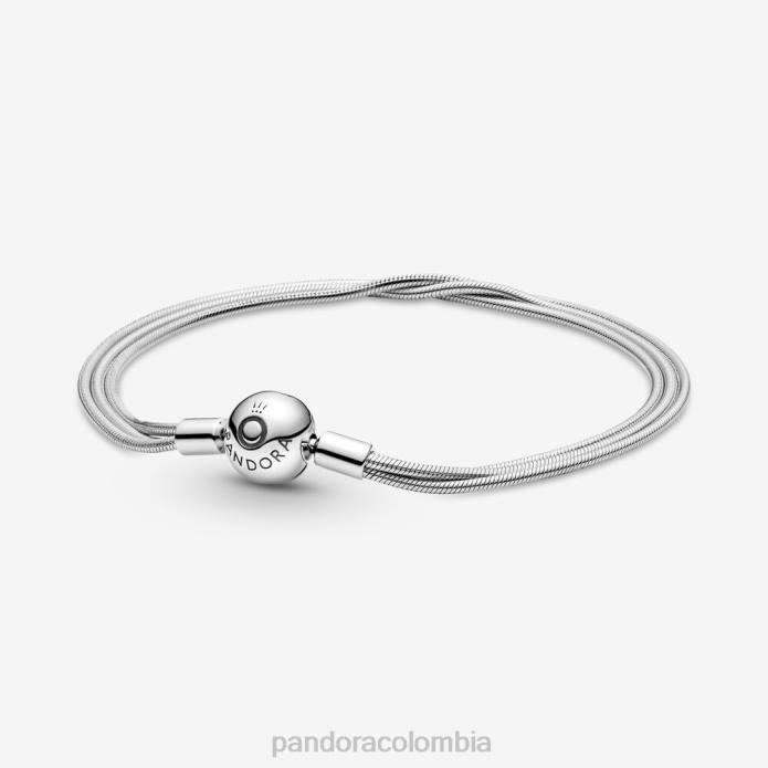 Pandora pulsera de cadena con varias serpientes Moments Plata esterlina J2LX399 accesorios