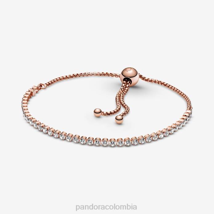 Pandora pulsera de tenis deslizante brillante Oro de Rose plateado J2LX482 accesorios