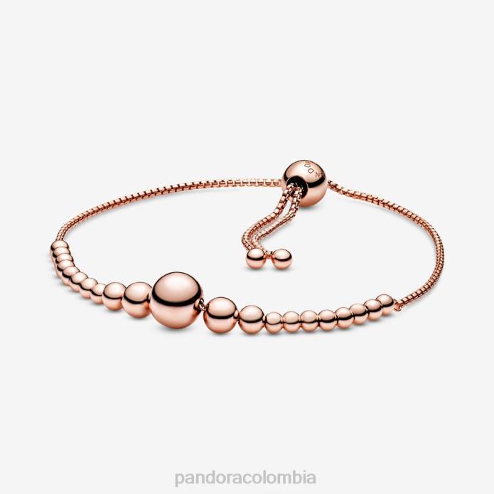 Pandora pulsera deslizante de hilo de cuentas Oro de Rose plateado J2LX453 accesorios