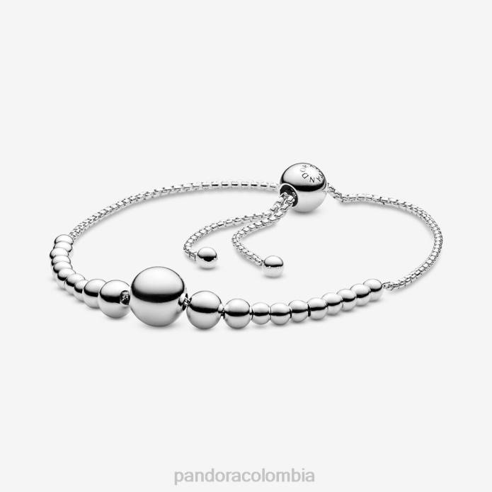 Pandora pulsera deslizante de hilo de cuentas Plata esterlina J2LX452 accesorios