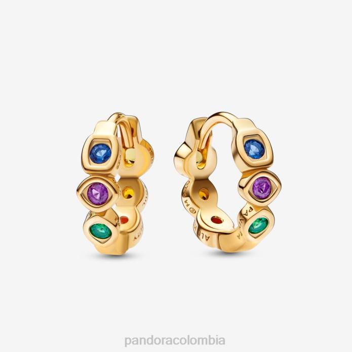 Pandora Pendientes de aro con piedras del infinito de Marvel Los Vengadores Chapado en oro J2LX852 accesorios