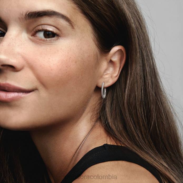 Pandora aretes de aro con dije Moments Plata esterlina J2LX836 accesorios