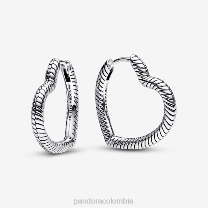Pandora aretes de aro con dije de corazón Moments Plata esterlina J2LX862 accesorios