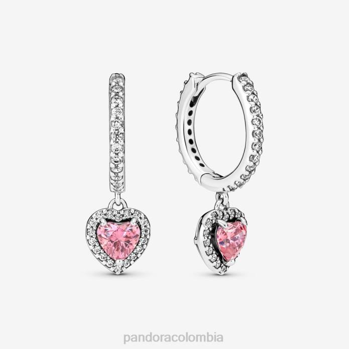 Pandora aretes de aro con halo de corazón brillante Plata esterlina J2LX839 accesorios