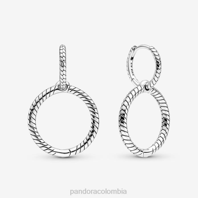 Pandora aretes de aro doble con dije Moments Plata esterlina J2LX866 accesorios