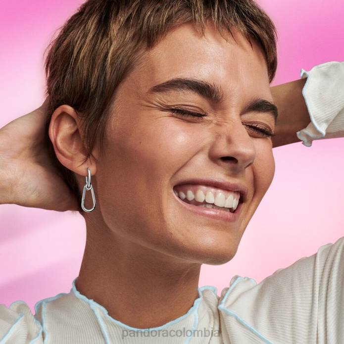 Pandora pendiente de aro único con eslabones Plata esterlina J2LX844 accesorios
