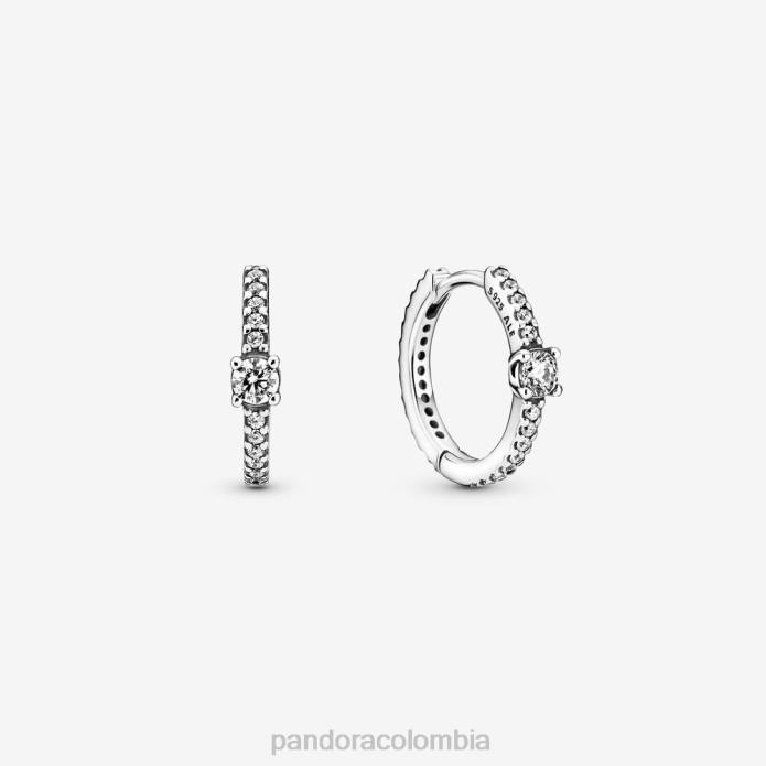 Pandora pendientes de aro brillantes Plata esterlina J2LX840 accesorios