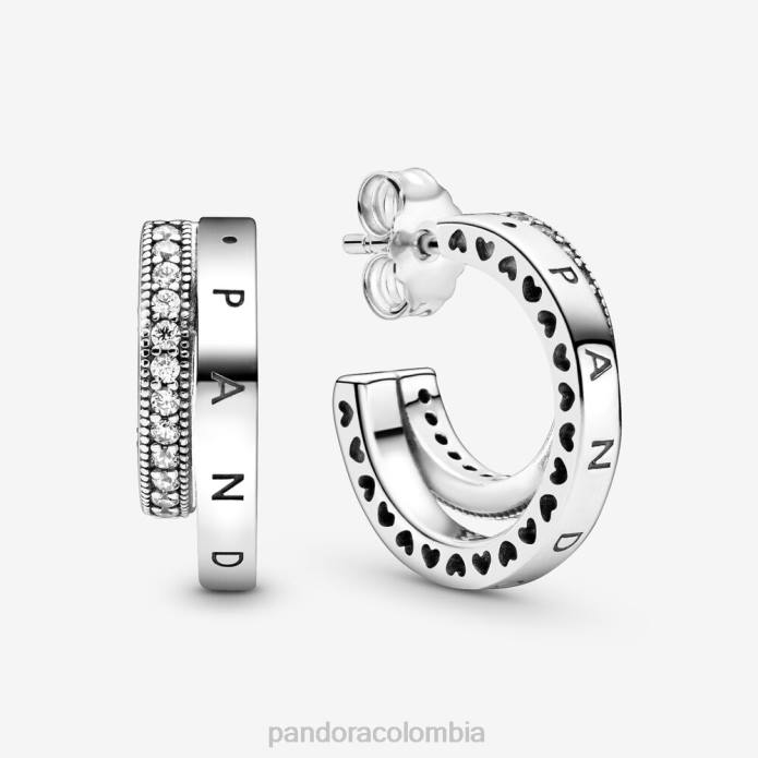 Pandora pendientes de aro doble pavé Plata esterlina J2LX856 accesorios