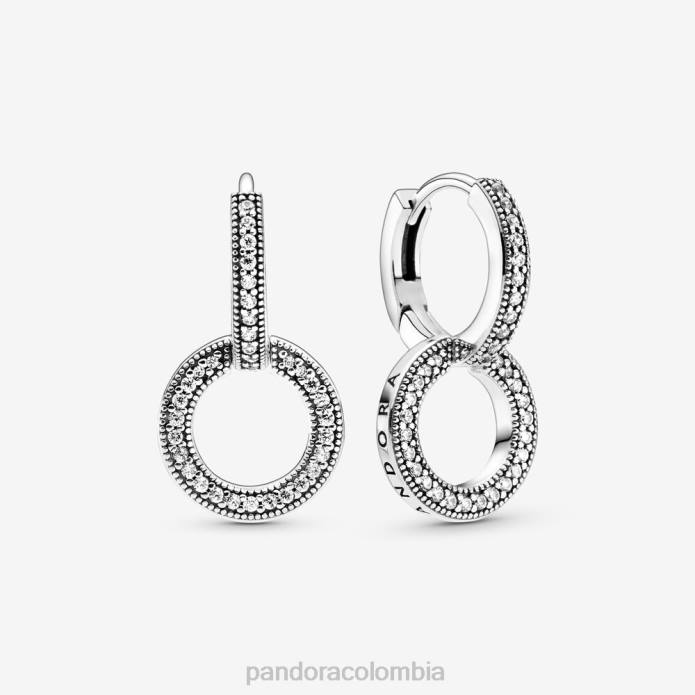 Pandora pendientes de aro dobles brillantes Plata esterlina J2LX850 accesorios