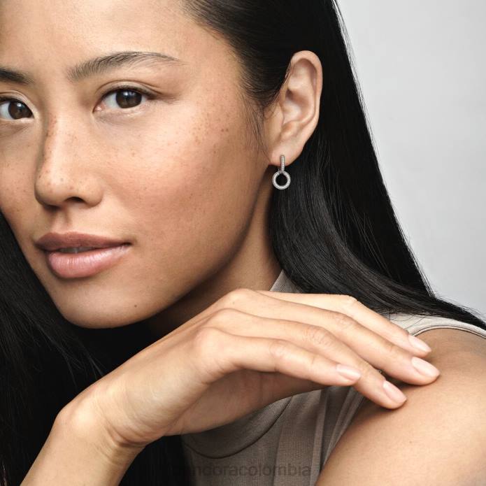 Pandora pendientes de aro dobles brillantes Plata esterlina J2LX850 accesorios