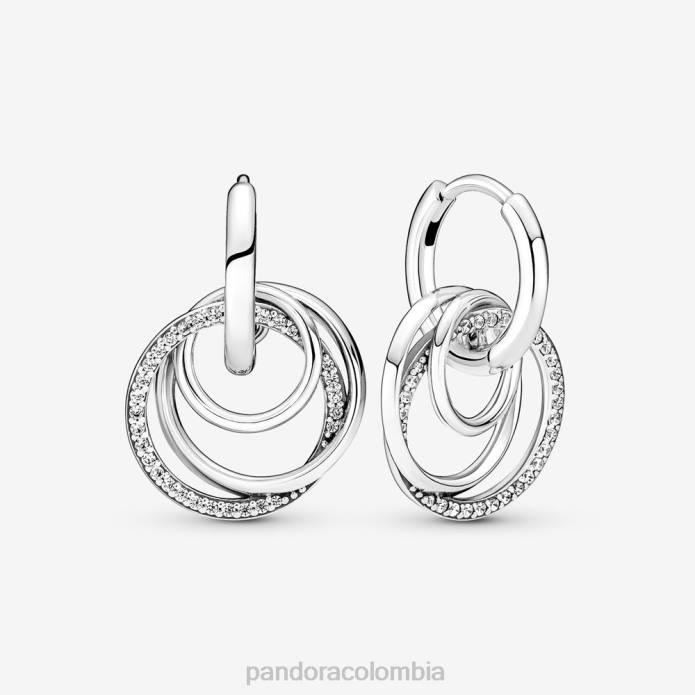 Pandora pendientes de aro familiares siempre rodeados Plata esterlina J2LX848 accesorios