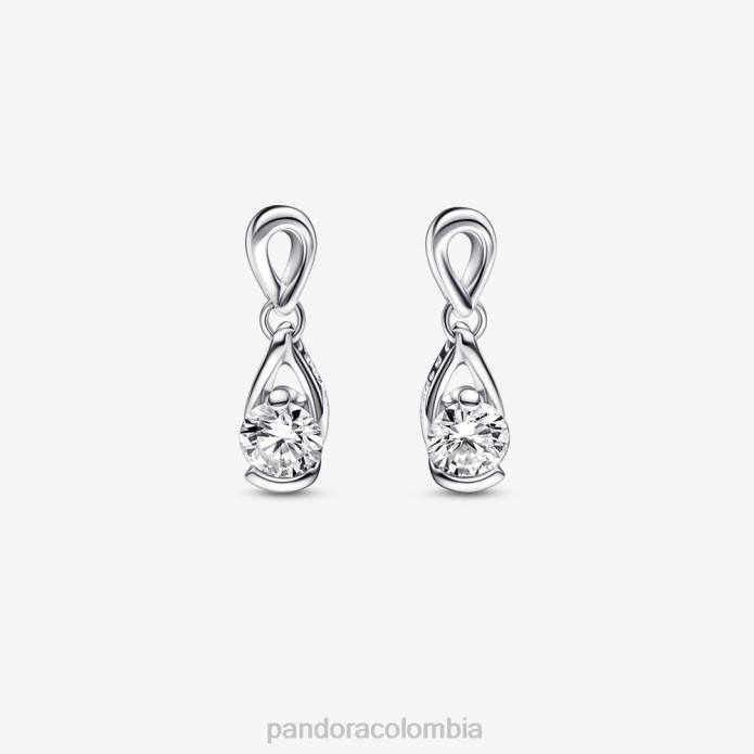 Pandora Pendientes colgantes con diamantes de 0,30 ct total creados en laboratorio Brilliance Plata esterlina J2LX826 accesorios