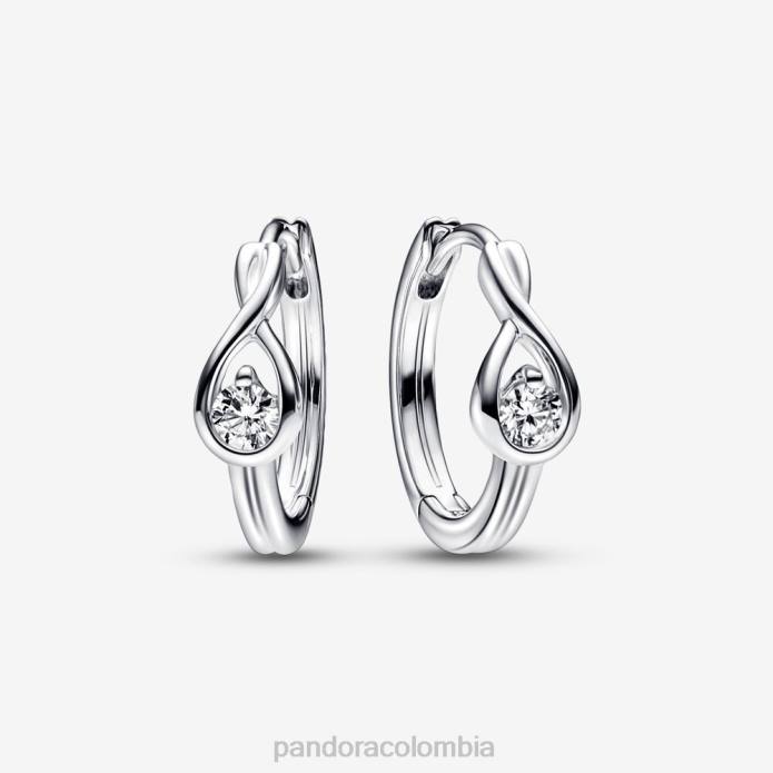 Pandora Pendientes tipo argolla con diamantes de 0,20 ct total creados en laboratorio Brilliance Plata esterlina J2LX860 accesorios