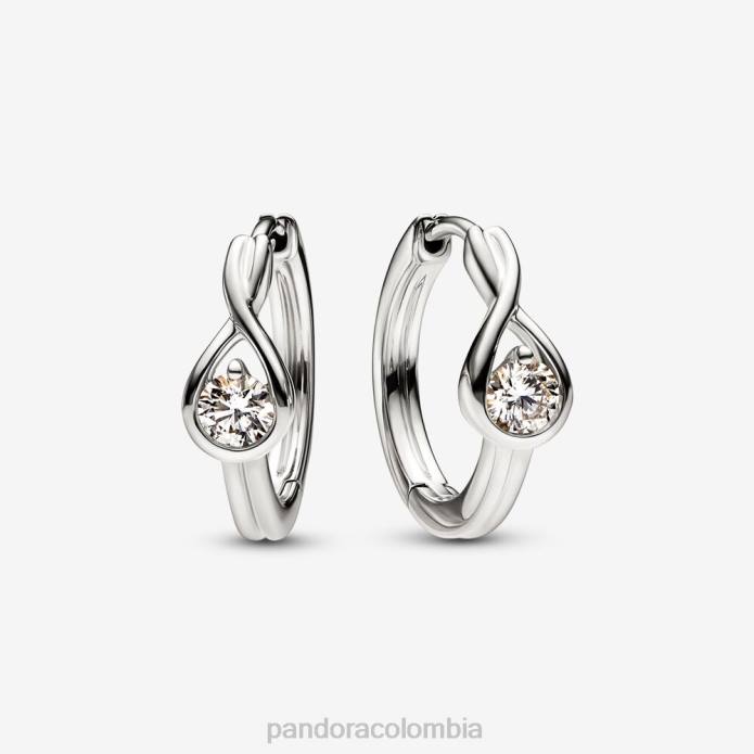 Pandora Pendientes tipo argolla con diamantes de 0,50 ct total creados en laboratorio Brilliance Oro blanco J2LX858 accesorios
