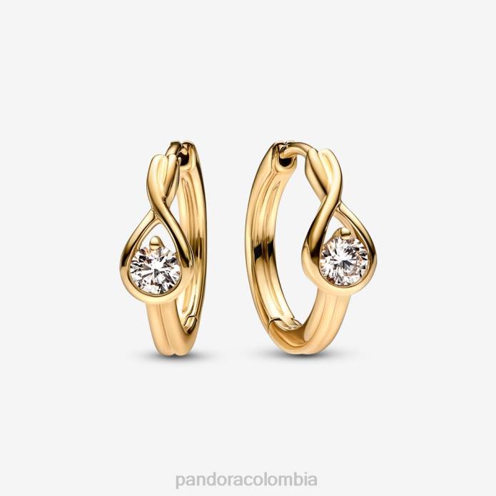 Pandora Pendientes tipo argolla con diamantes de 0,50 ct total creados en laboratorio Brilliance oro J2LX859 accesorios