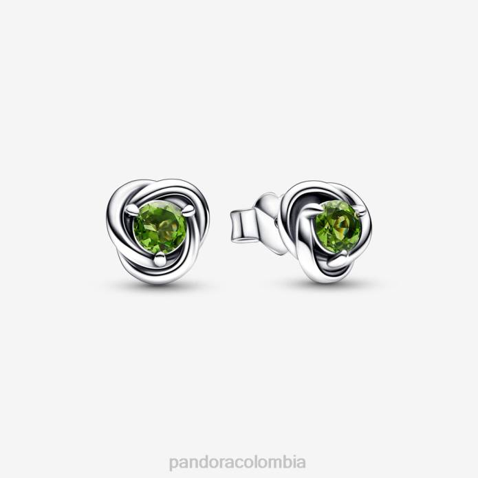 Pandora Aretes con círculo de eternidad y piedra natal de agosto Plata esterlina J2LX920 accesorios