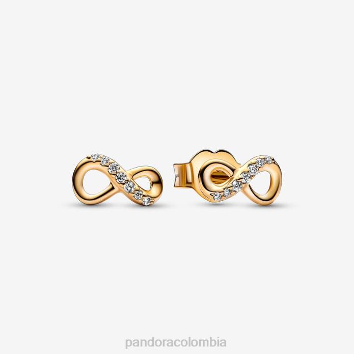 Pandora aretes brillantes con forma de infinito Chapado en oro J2LX877 accesorios