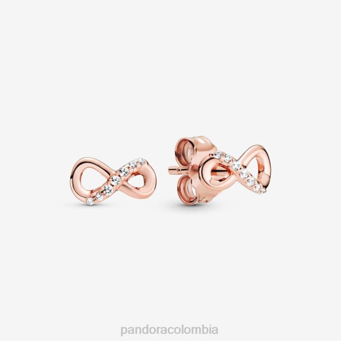 Pandora aretes brillantes con forma de infinito Oro de Rose plateado J2LX876 accesorios