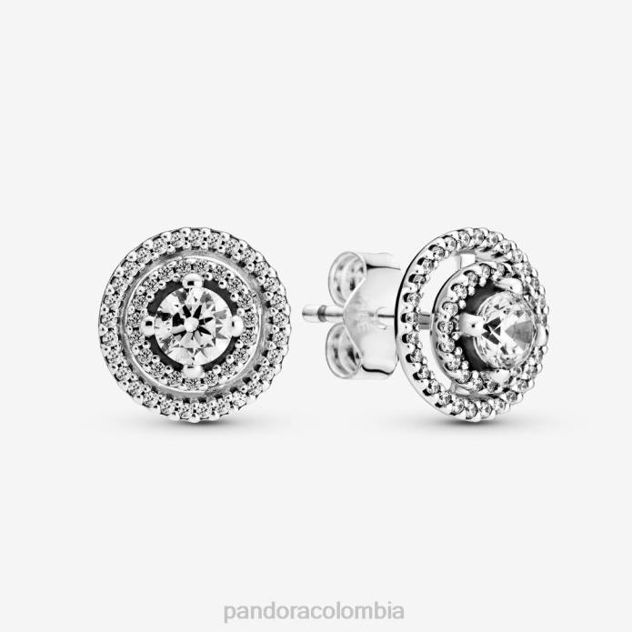 Pandora aretes brillantes con halo doble Plata esterlina J2LX889 accesorios