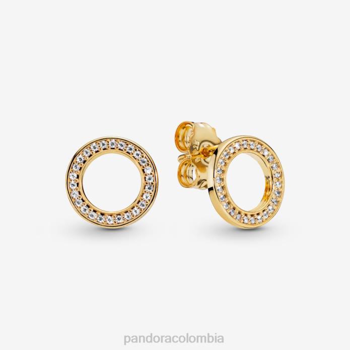 Pandora aretes circulares brillantes Chapado en oro J2LX910 accesorios