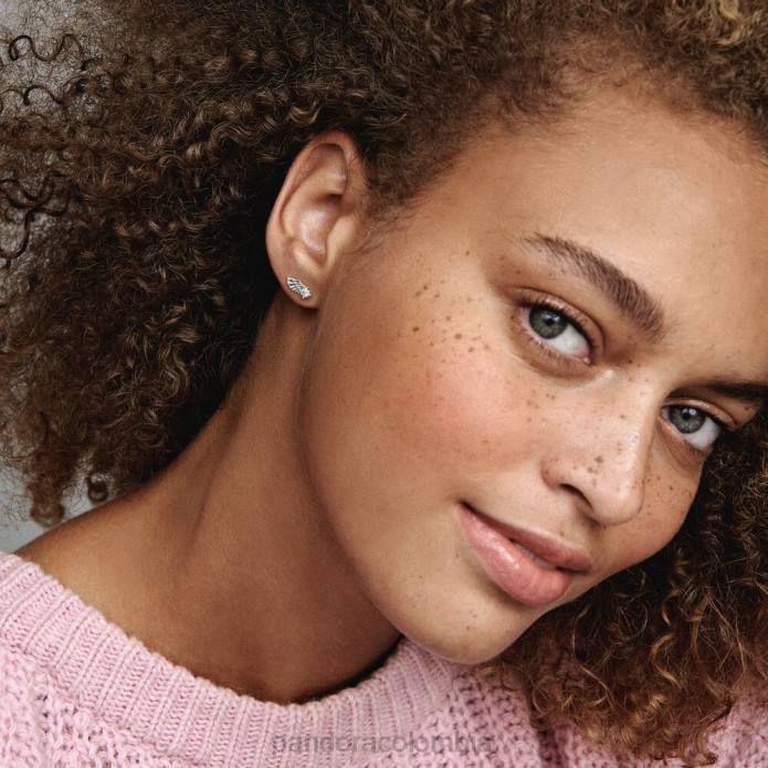 Pandora aretes con alas de ángel brillantes Plata esterlina J2LX897 accesorios