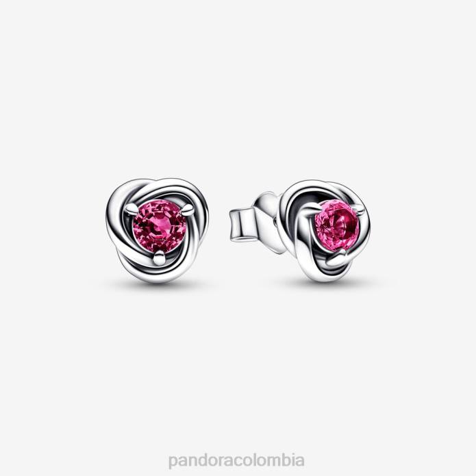 Pandora aretes con círculo de eternidad en rosa de octubre Plata esterlina J2LX946 accesorios