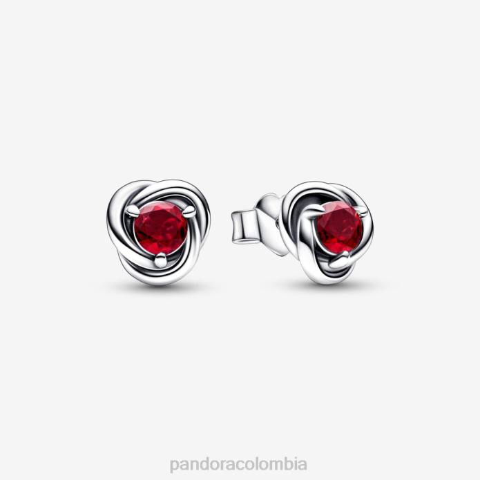 Pandora aretes con círculo de eternidad verdadera de julio plata esterlina/rojo J2LX896 accesorios
