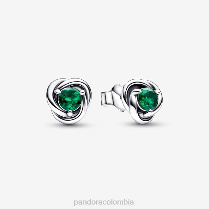 Pandora aretes con círculo de eternidad y piedra natal de mayo Plata esterlina J2LX948 accesorios