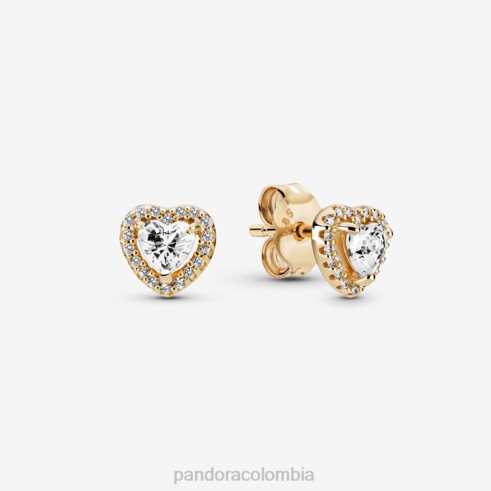 Pandora aretes con forma de corazón elevado oro J2LX872 accesorios