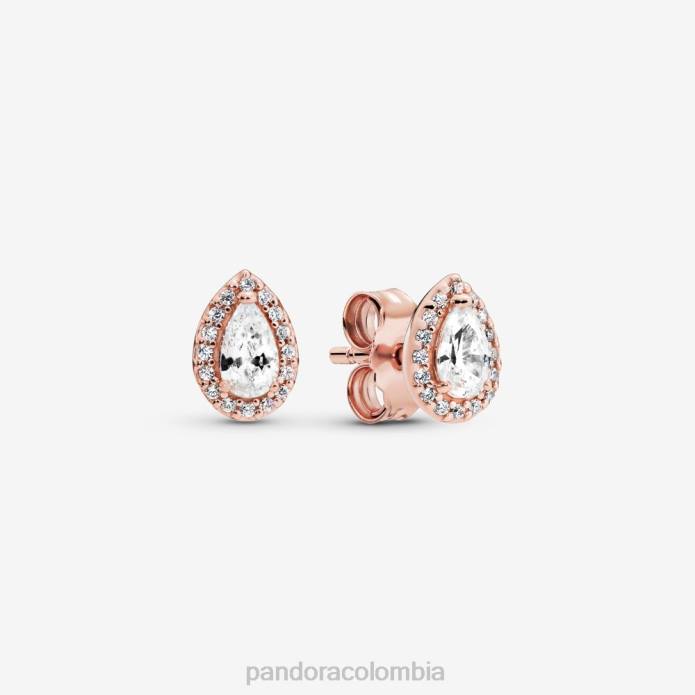 Pandora aretes con halo de lágrima Oro de Rose plateado J2LX885 accesorios