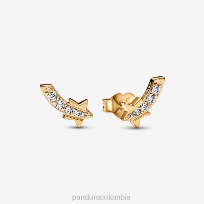 Pandora aretes con pavé de estrella fugaz Chapado en oro J2LX907 accesorios