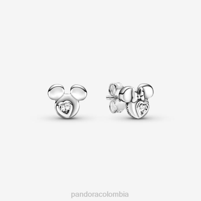 Pandora aretes con silueta de mickey mouse y minnie mouse de disney Plata esterlina J2LX893 accesorios