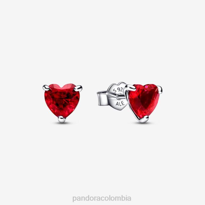 Pandora aretes de corazón rojo plata esterlina/rojo J2LX891 accesorios
