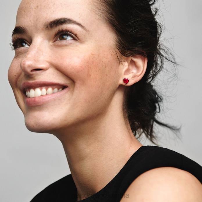 Pandora aretes de corazón rojo plata esterlina/rojo J2LX891 accesorios