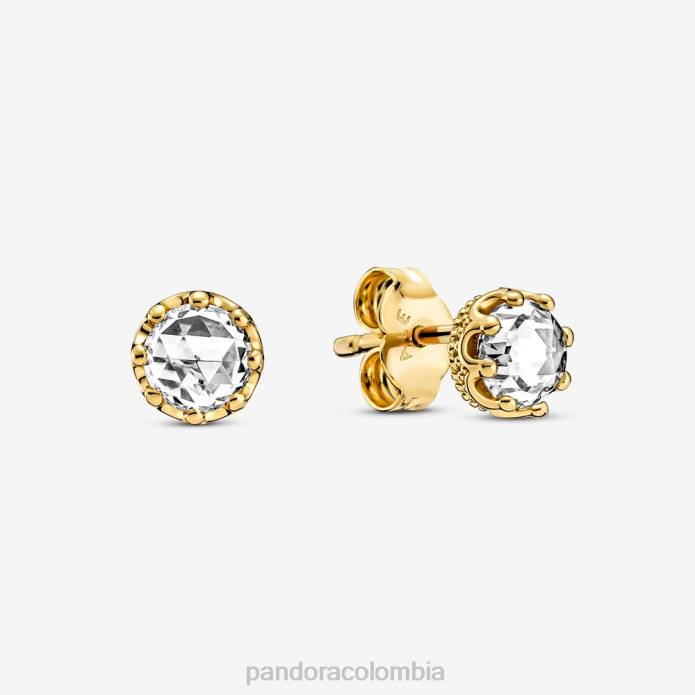 Pandora aretes de corona brillantes transparentes Chapado en oro J2LX899 accesorios