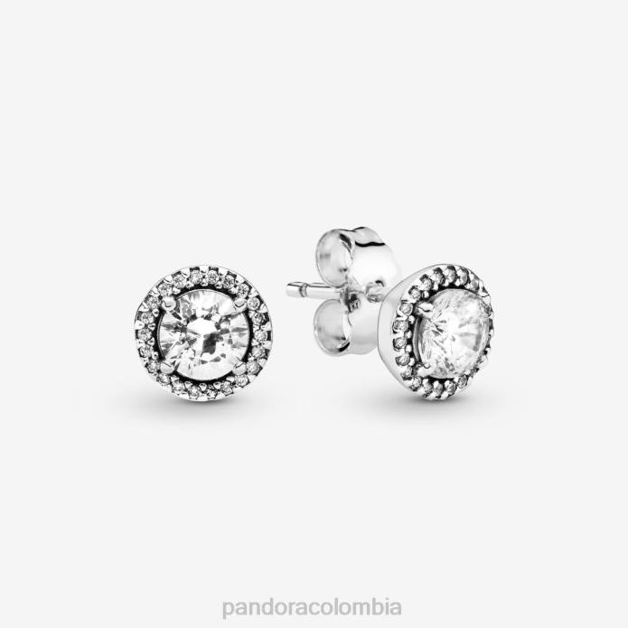 Pandora aretes redondos con brillo Plata esterlina J2LX878 accesorios