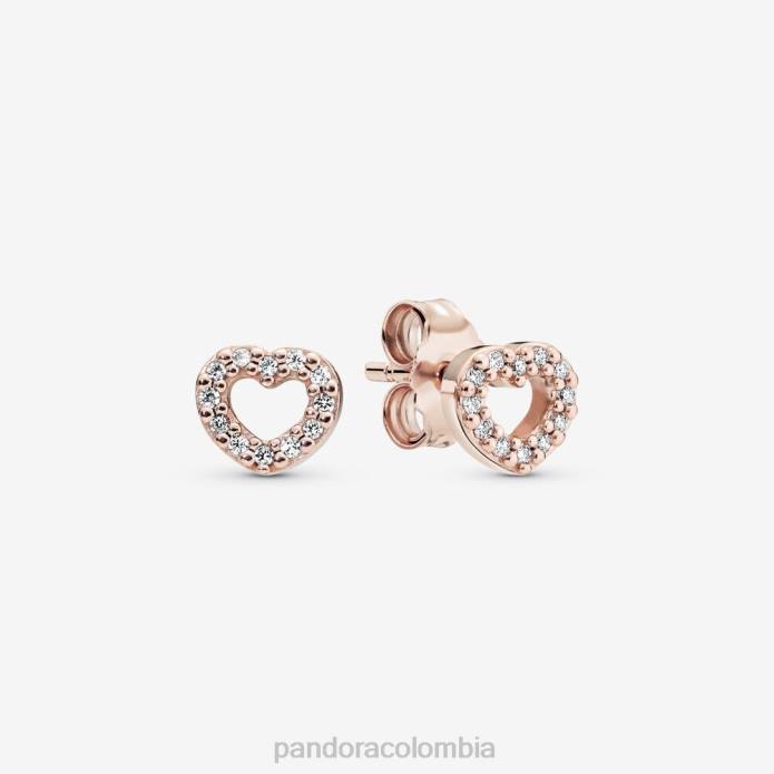 Pandora pendientes de corazón abierto Oro de Rose plateado J2LX883 accesorios