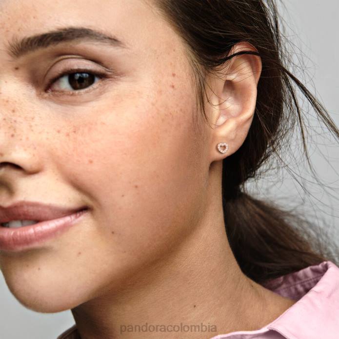 Pandora pendientes de corazón abierto Oro de Rose plateado J2LX883 accesorios