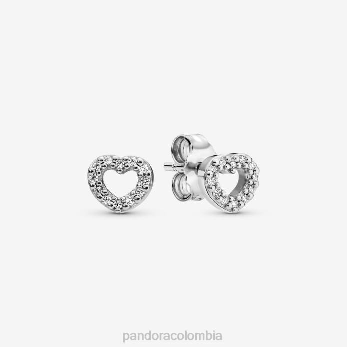 Pandora pendientes de corazón abierto Plata esterlina J2LX882 accesorios