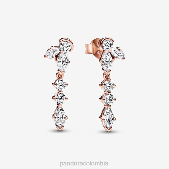 Pandora aretes colgantes con racimos de herbario brillantes Oro de Rose plateado J2LX824 accesorios